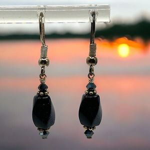 Purple Goldstone Dangle 1 3/8 Inch Earrings!
